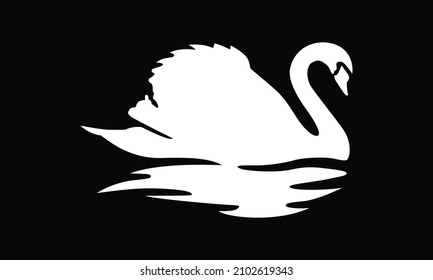 White Swan in water vector design