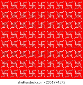 White swastika vector background. Swastika background with red color.