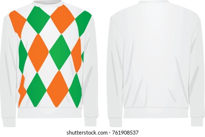 White sweater argyle pattern. vector illustration