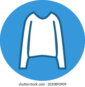 Suéter blanco, ilustración, vector sobre un fondo blanco.