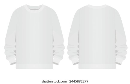 White sweatshirt long sleeves. vector