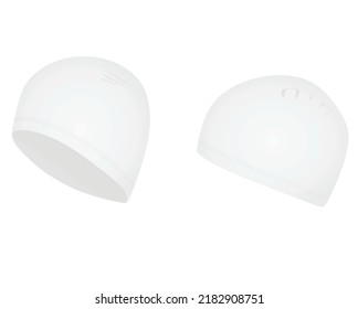 White Swim Cap. Vector Illustration