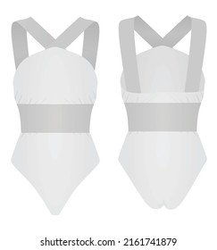 White Swim Suit. Vector Illustration