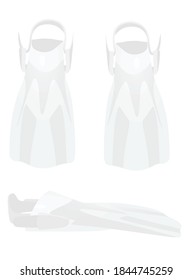 White swimming fins. vector illustration