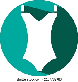 White swimming suit, illustration, vector on a white background.