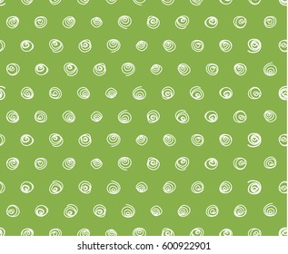 White swirls on greenery background, seamless pattern vector