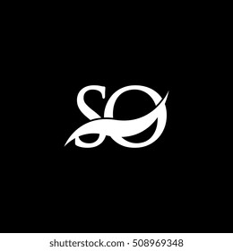 White SO Swoosh Logo Vector