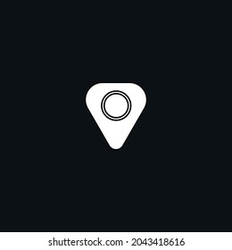 A white symbol on black background