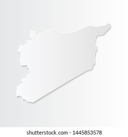 White Syria map-countries. Vector paper map of Syria on a gray background. Vector illustration.