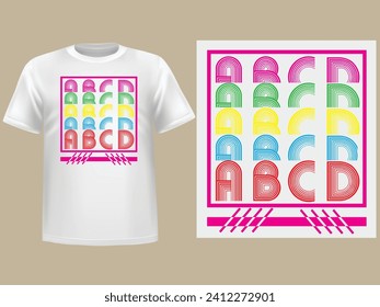 White T shirt with ABCD design is very smart and simple T shirt.