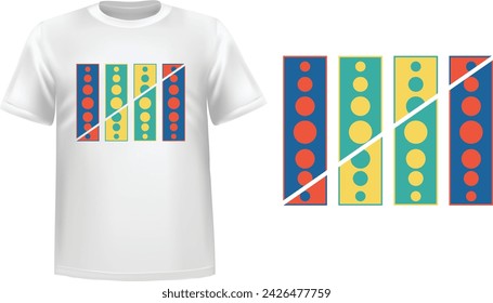 White T shirt with four boxes design is wonderful design.