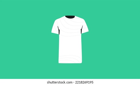 White T Shirt with Lines Curve - Vector Artwork