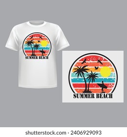 The white T shirt is made in summer beach attractive design. Surely it will attract everyone's attention.