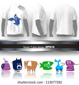 white t shirt to place your picture or concept. vector design