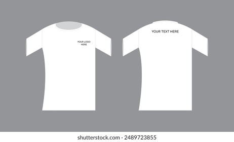 A white T shirt template with grey background