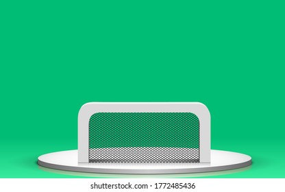 white table with green background in the news studio room