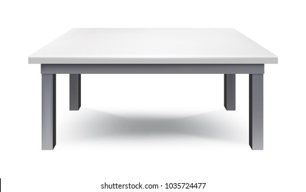 white table isolated vector illustration 