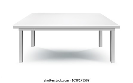 white table isolated vector illustration