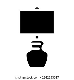 white table lamp glyph icon vector. white table lamp sign. isolated symbol illustration