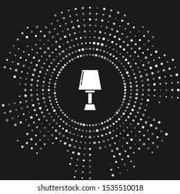 White Table lamp icon isolated on grey background. Abstract circle random dots. Vector Illustration