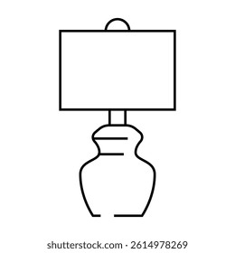 white table lamp line icon vector. white table lamp sign. isolated contour symbol black illustration