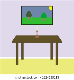White Table / Platform / Stand. Template for Object Presentation.Vector Illustration.