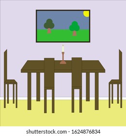 White Table / Platform / Stand. Template for Object Presentation.Vector Illustration.