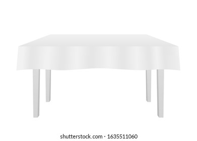 White Table, Platform, Stand. Template for Object Presentation. Vector stock illustration.