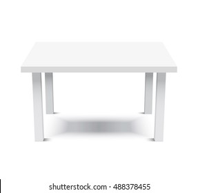 White Table / Platform / Stand. Template for Object Presentation.Vector Illustration.