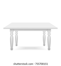 White table / platform / stand. Template for the presentation of the object. With carved legs
