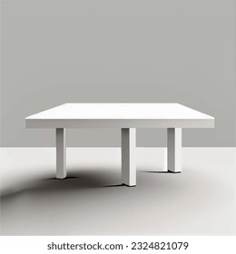 A White Table in Room