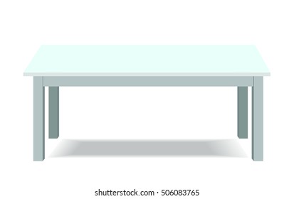 White Table, Stand. Template for Object Presentation.Vector Illustration.