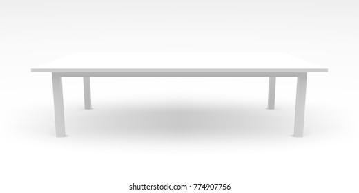 White table template with realistic shadow, 3d, vector illustration