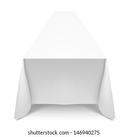 White tablecloth. Illustration on white background for design