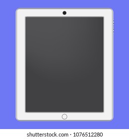 White tablet with black screen, stock vector, EPS10.