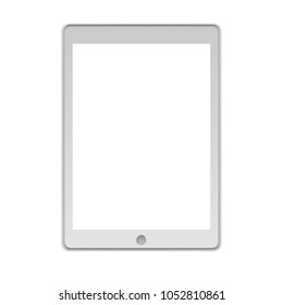 White tablet computer isolated on white background