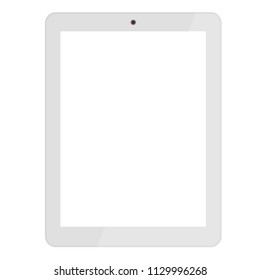 White Tablet Computer Isolated On White Background. Mock Up