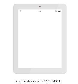 White tablet computer isolated on white background. Mock up