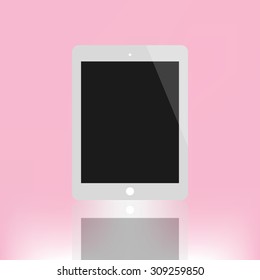 White tablet computer vector Illustration 
