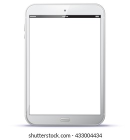 White Tablet Computer Vector Illustration. 
