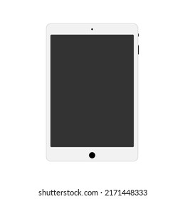 Los equipos de Tablet PC blancos se burlan con pantallas en blanco.Tablet en un fondo blanco.Coloque el texto. Ilustración vectorial del diseño