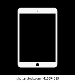 White tablet isolated icon 