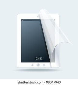 White tablet pc on white background