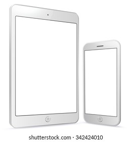 White Tablet PC and Smart Phone