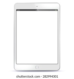 White Tablet PC Vector illustration with blank screen. 
