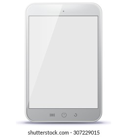 White Tablet PC Vector Illustration.