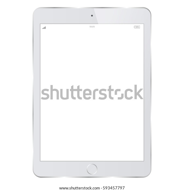 白いtablet Pcのベクター画像イラストと空の画面 画面が空白のリアルなタブレットpcコンピュータ のベクター画像素材 ロイヤリティフリー 593457797