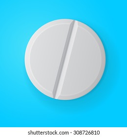 White Tablet pill - Vector