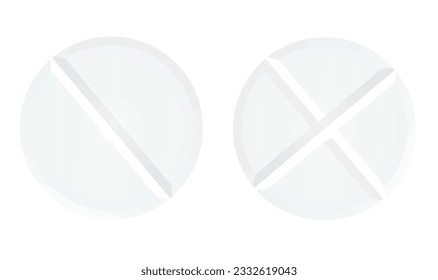 White tablet pills. vector illustration