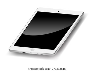 white tablet, portable pc, turned off